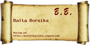 Balta Borsika névjegykártya